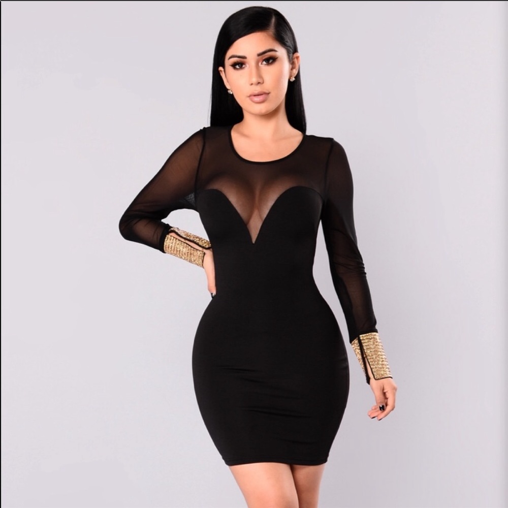 Fashion Nova black mesh dress size 3XL
